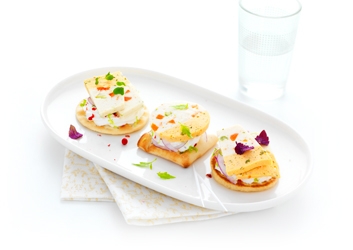 Petits canapés de Délice crabe homard