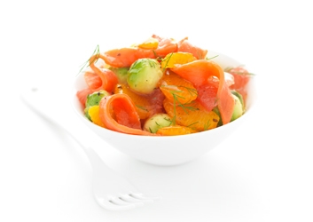 Salade de saumon fumé sauvage aux agrumes